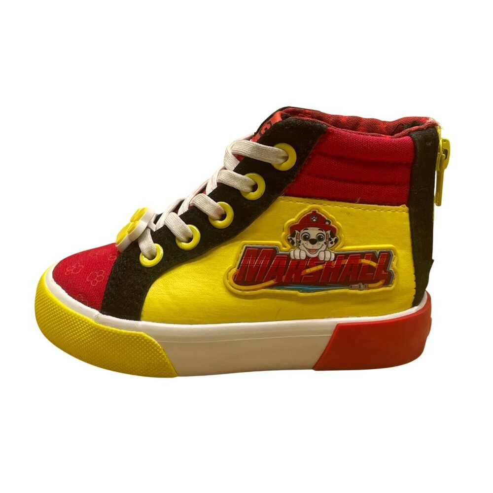 Paw Patrol Kids Yellow/Blue/Red Canvas Zip Up Closure High Top Sneakers Size 7 - Picture 7 of 10
